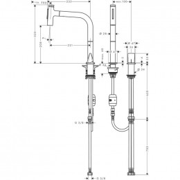 Смеситель для кухни Hansgrohe Metris Select M71 73819000 Хром