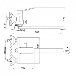 Смеситель для ванны Frap F2261 хром