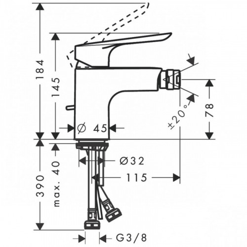 Смеситель для биде Hansgrohe Logis E 71160003