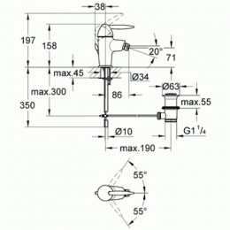 Смеситель для биде Grohe Eurofresh 32396000