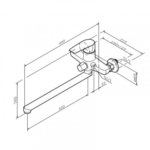 Смеситель для ванны Am.Pm Gem F90A90000 хром