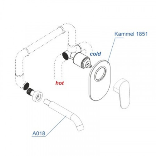 Комплект для раковины WasserKRAFT A18583 хром