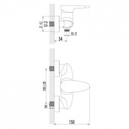 Смеситель Lemark Status LM4403C для душа