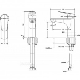 Смеситель для умывальника Bravat Rhein F1429564CP-9-ENG