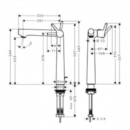 Смеситель Hansgrohe Talis S 250 72115000 для раковины, со сливным гарнитуром