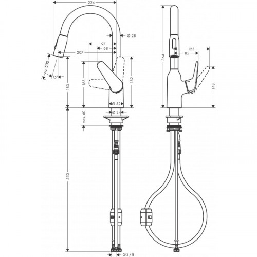 Смеситель для кухни Hansgrohe Focus M429-H180 71801000 Хром