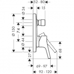 Смеситель для ванны Hansgrohe Talis S New 72405000