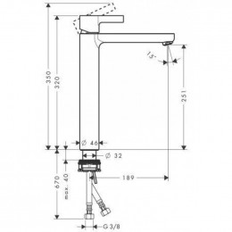 Смеситель для раковины Hansgrohe Metris S 31023000