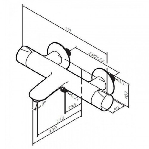 Смеситель для ванны AM.PM Like F8050000 хром
