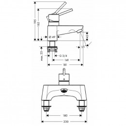 Смеситель для ванны Hansgrohe Talis 31427000 хром