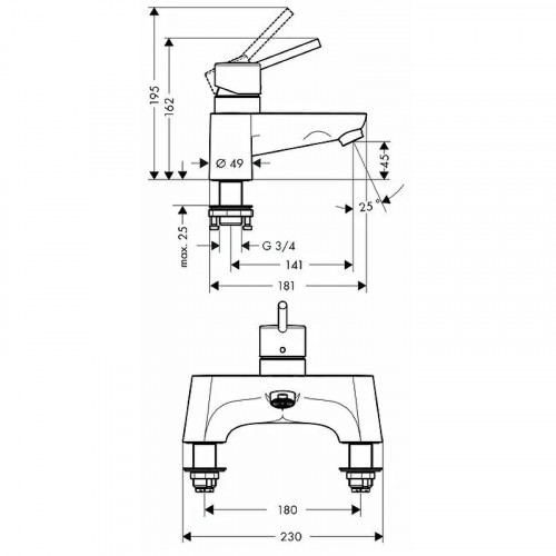 Смеситель для ванны Hansgrohe Talis 31427000 хром