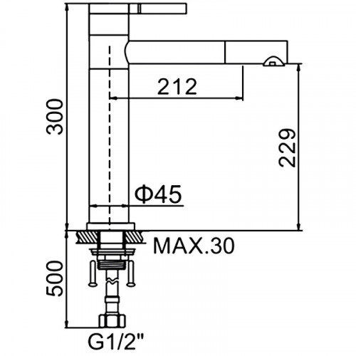 Смеситель для раковины Ledeme L1152-2 белый/хром
