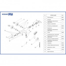 Смеситель для ванны WasserKRAFT Berkel 4801 с коротким изливом