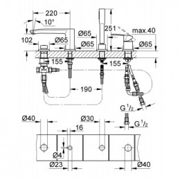 Смеситель на борт ванны Grohe Eurostyle Cosmopolitan 23048003