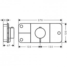 Смеситель для душа Hansgrohe Axor One 45713340 с термостатом черный хром