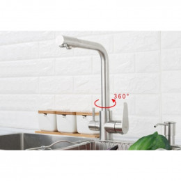 Смеситель для кухни Frap F4348 нержавеющая сталь