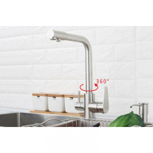 Смеситель для кухни Frap F4348 нержавеющая сталь