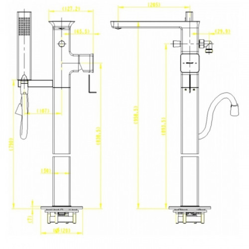 Смеситель для ванны с душем Bravat Phillis F656101C-B3-ENG