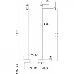 Смеситель для раковины Paffoni Light LIG031NO Черный матовый
