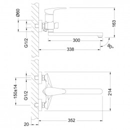 Смеситель Lemark Linara LM0451C универсальный