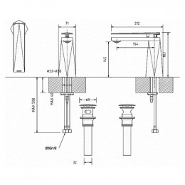 Смеситель для раковины Bravat Diamond F118102G-2-ENG
