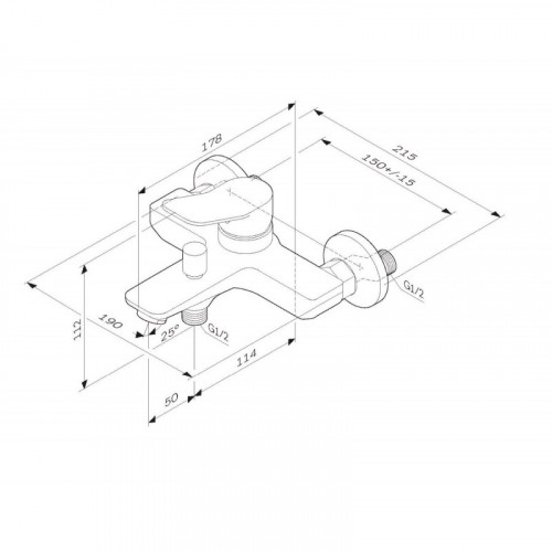 Смеситель для ванны Am.Pm X-Joy F85A10033 белый