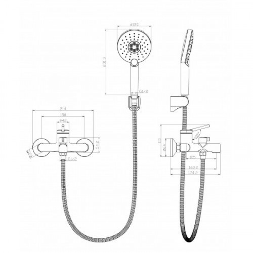 Смеситель для ванны Lemark Minima LM3814C хром