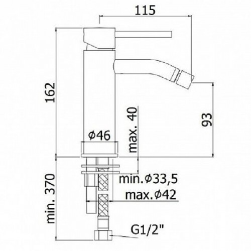 Смеситель для биде Paffoni Light LIG131HG Медовое золото