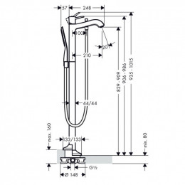 Смеситель Hansgrohe Metropol Classic 31445090 для ванны, хром/золото