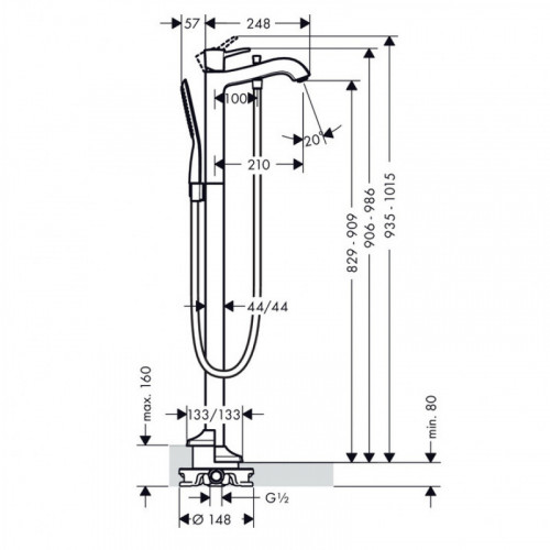 Смеситель Hansgrohe Metropol Classic 31445090 для ванны, хром/золото