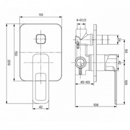 Смеситель для ванны Iddis Slide SLISB00i67 хром