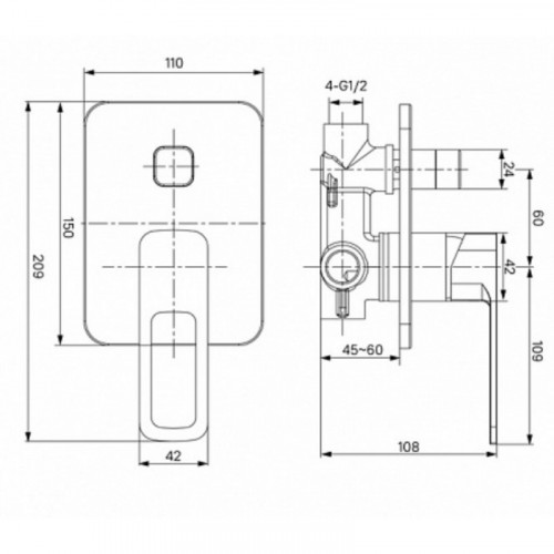 Смеситель для ванны Iddis Slide SLISB00i67 хром