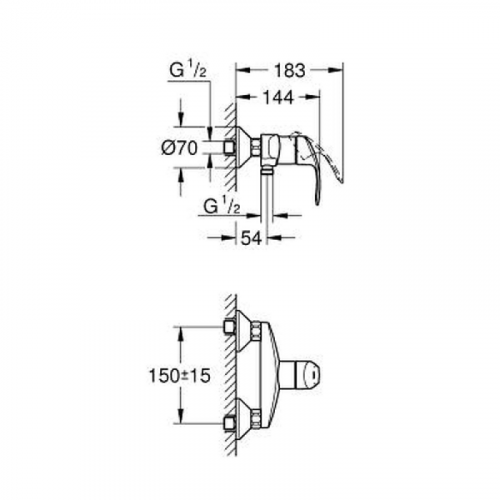 Смеситель для душа Grohe Eurosmart 33555002
