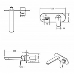 Смеситель для раковины Bravat Rhein P8429564BW-ENG