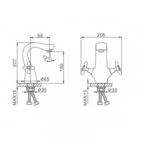 Смеситель для раковины Frap F10731-B хром