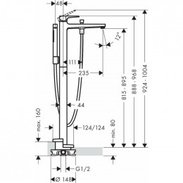 Смеситель Hansgrohe Metropol 32532670 для ванны, черный матовый