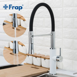 Смеситель для кухни Frap F4452-8 белый/чёрный