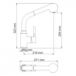 Смеситель WasserKRAFT MAIN 4166 для кухни с выдвижным изливом, хром