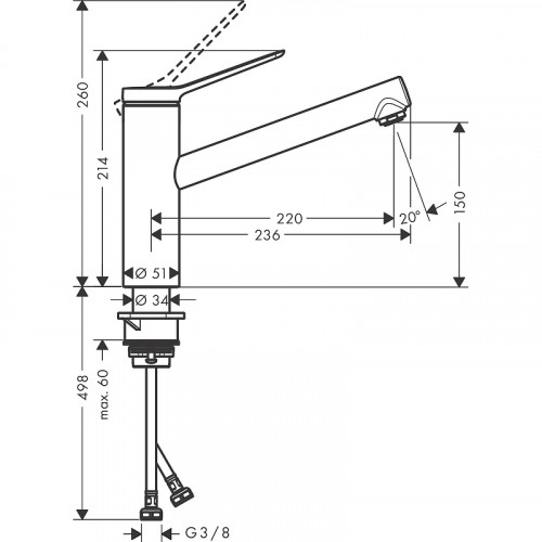Смеситель для кухни Hansgrohe Zesis M33 74802000 хром