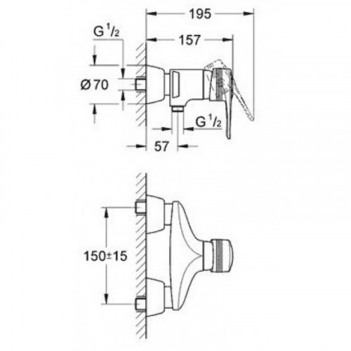 Смеситель для душа Grohe Europlus 33577000