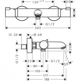 Термостат для ванны Hansgrohe Ecostat 13114340
