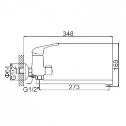 Смеситель для ванны Ledeme L2239-B хром
