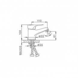 Смеситель для раковины Frap F1028-B хром