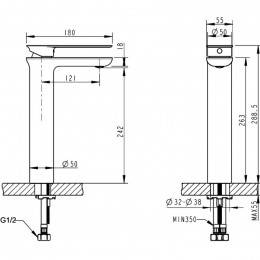 Смеситель для раковины Bravat Gina F165104C-A-ENG