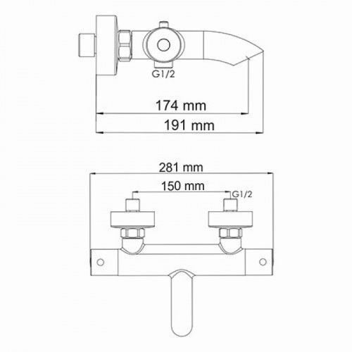 Термостатический смеситель для ванны WasserKRAFT Berkel 4811 Thermo  9061155