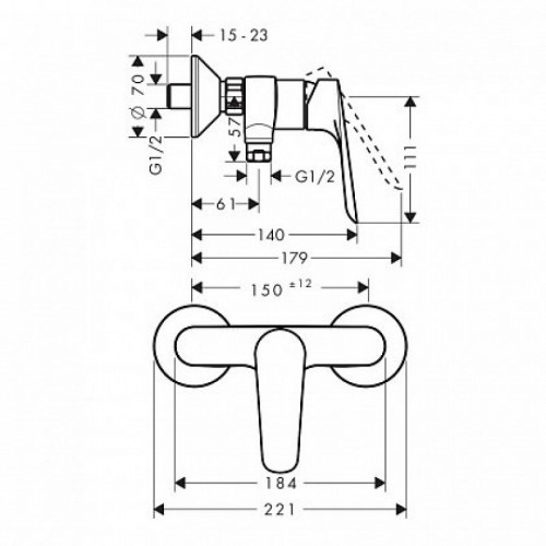 Смеситель для душа Hansgrohe Logis E 71602000