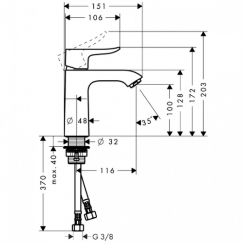 Смеситель для раковины Hansgrohe Metris 31084000 110mm