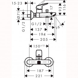 Смеситель для ванны Hansgrohe Logis 71400670 матовый черный