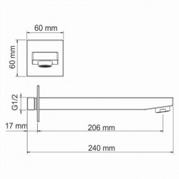 WasserKRAFT A107 Настенный излив для ванны 9062513