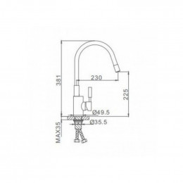 Корпус для смесителя кухонного Frap F4053 хром